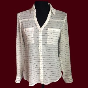 Express Sheer Button-down Shirt, X-Small 🌟5/$30🌟